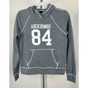 Abercrombie Fitch Women’s Hoodie Distressed Sweatshirt XS Gray Pullover